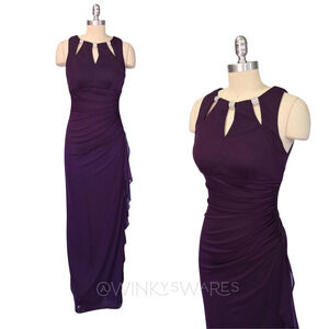 Vintage Y2K Prom Dress Size S 4 Purple Rhinestones Betsy & Adam Formal Gown Maxi
